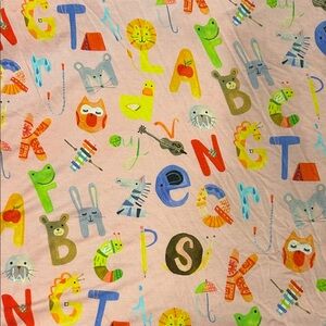 Little Sleepies animal alphabet crib sheet